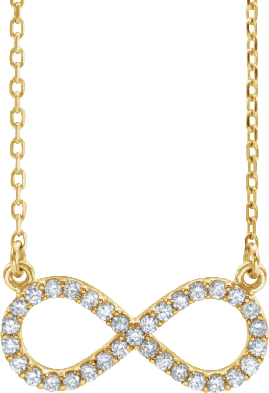 14K Yellow 1/8 CTW Natural Diamond Infinity 16 1/2" Necklace