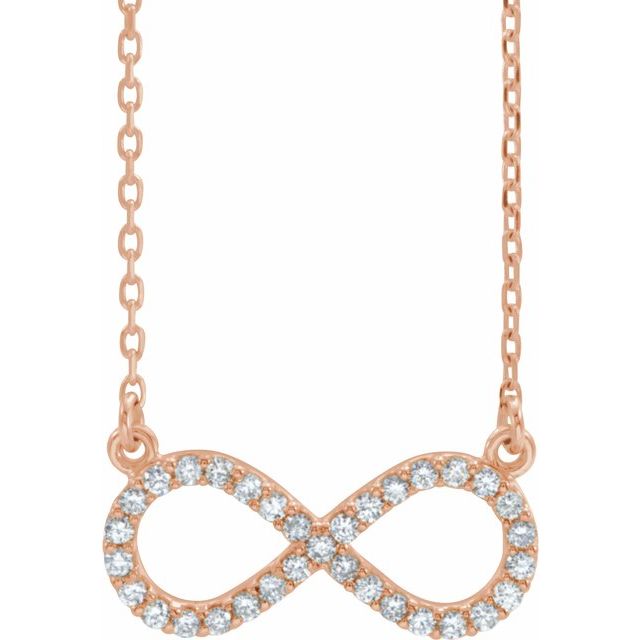 14K Rose 1/6 CTW Diamond Infinity 17" Necklace