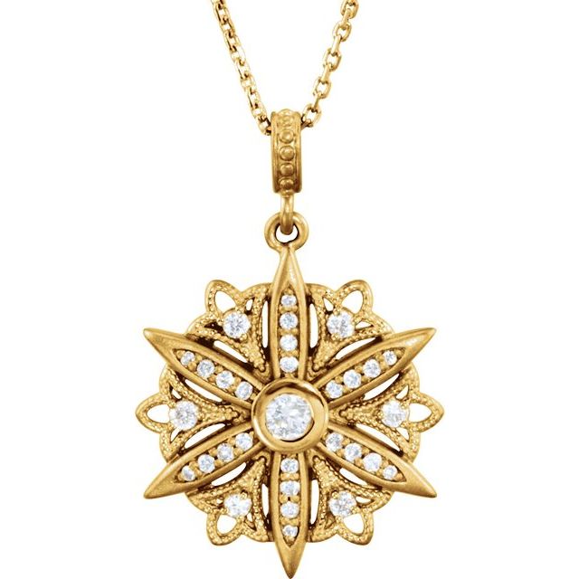 14K Yellow 1/3 CTW Natural Diamond 18 Necklace