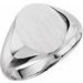 Sterling Silver 15x13 mm Oval Signet Ring