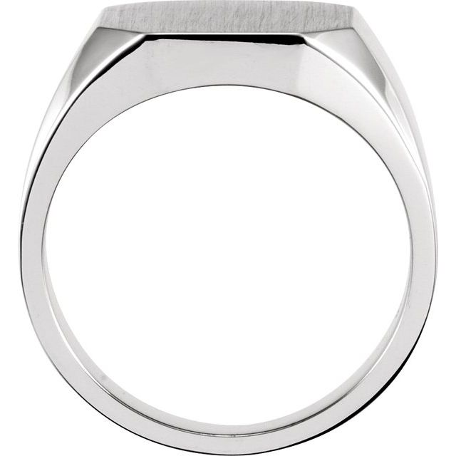 14K White 22x20 mm Octagon Signet Ring