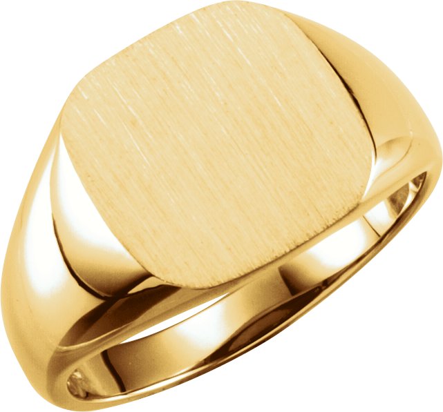 10K Yellow 11 mm Square Signet Ring