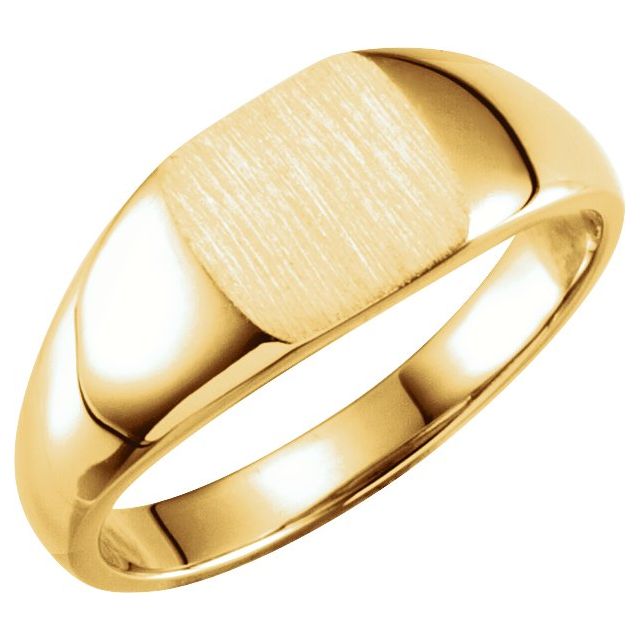 10K Yellow 7 mm Square Signet Ring