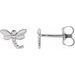 14K White 7.5x6 mm Dragonfly Earrings