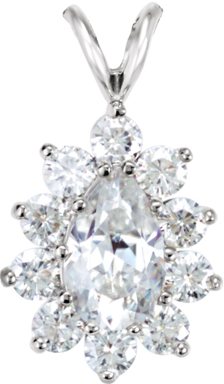 Created Moissanite Pendant 8 x 5mm Ref 255322