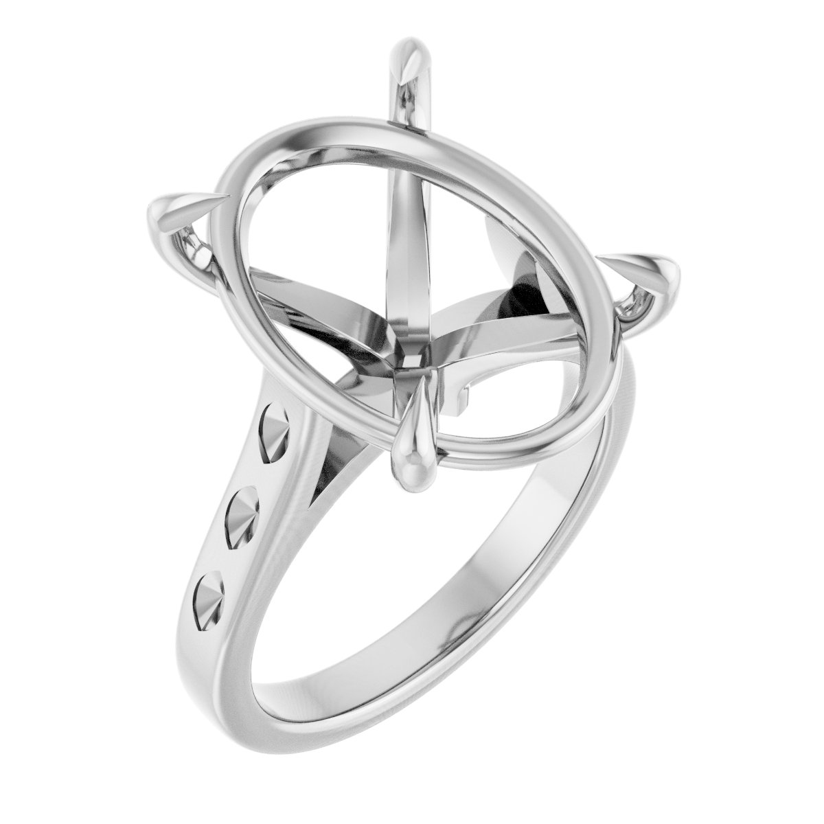 Claw-Prong Accented Engagement Ring