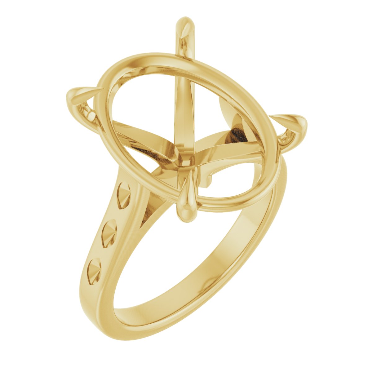 Claw-Prong Accented Engagement Ring