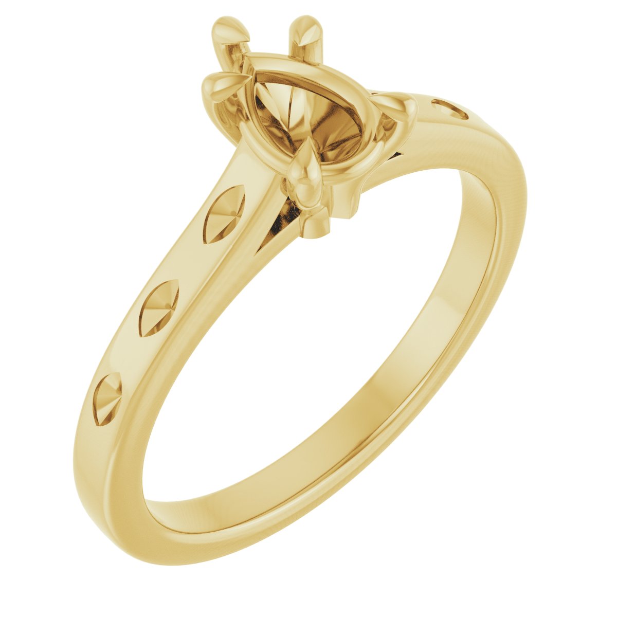Claw-Prong Accented Engagement Ring
