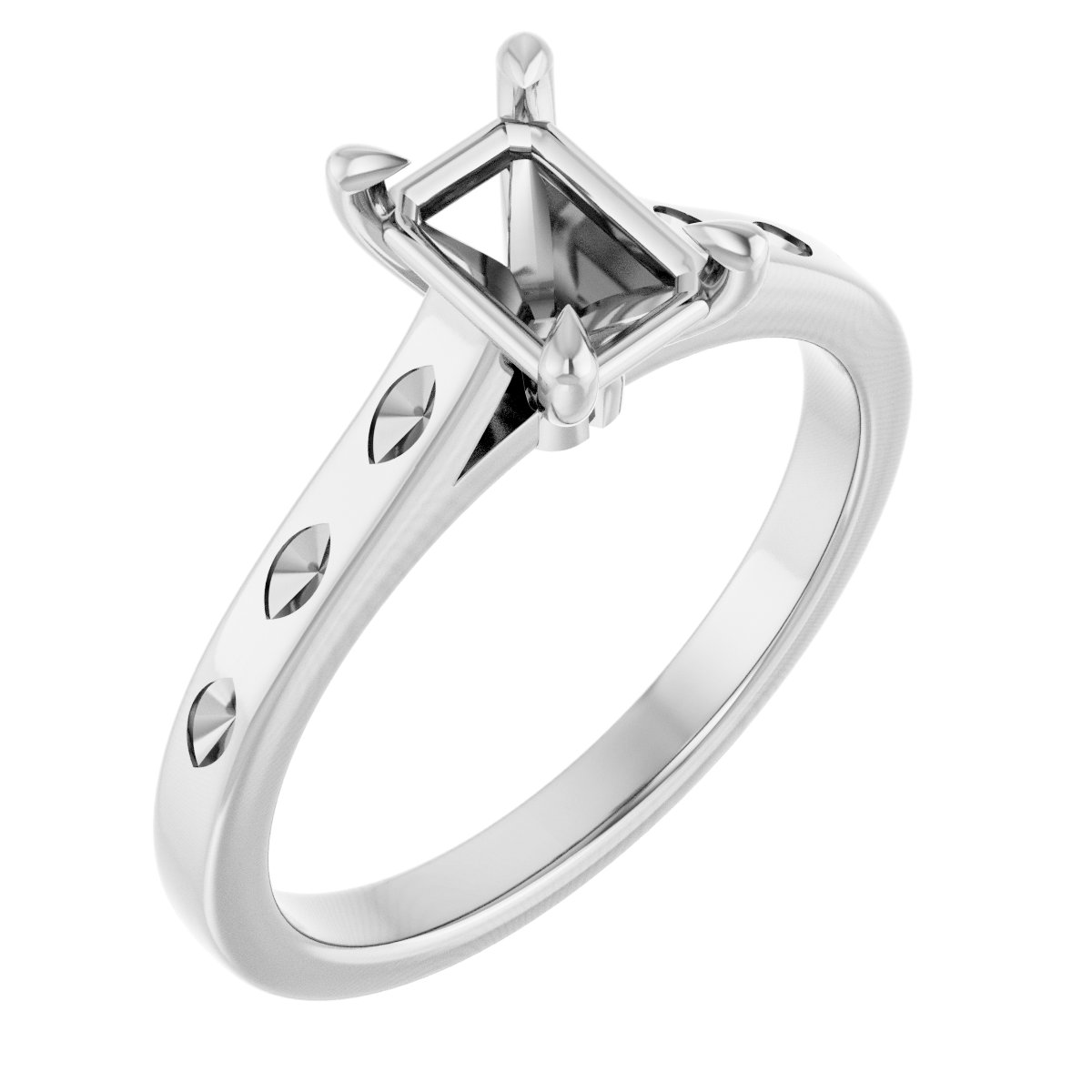 Claw-Prong Accented Engagement Ring