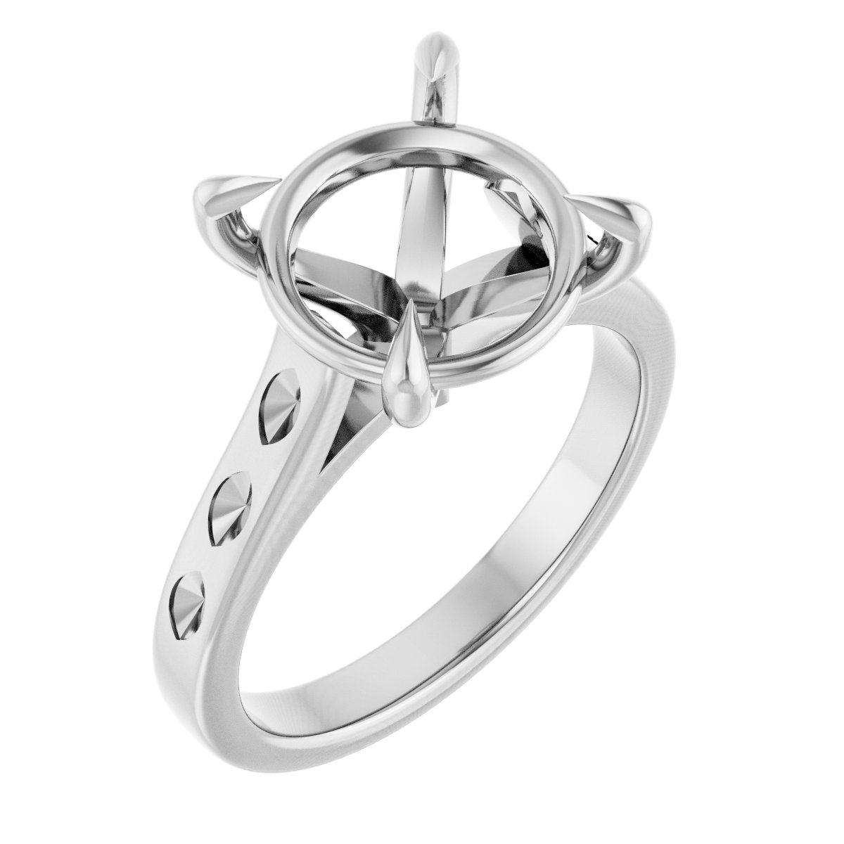 Claw-Prong Accented Engagement Ring