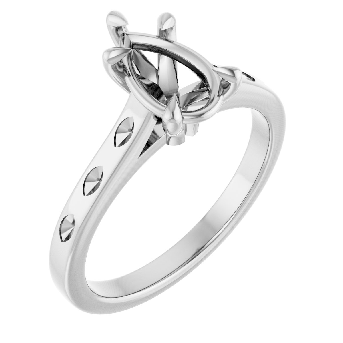 Claw-Prong Accented Engagement Ring