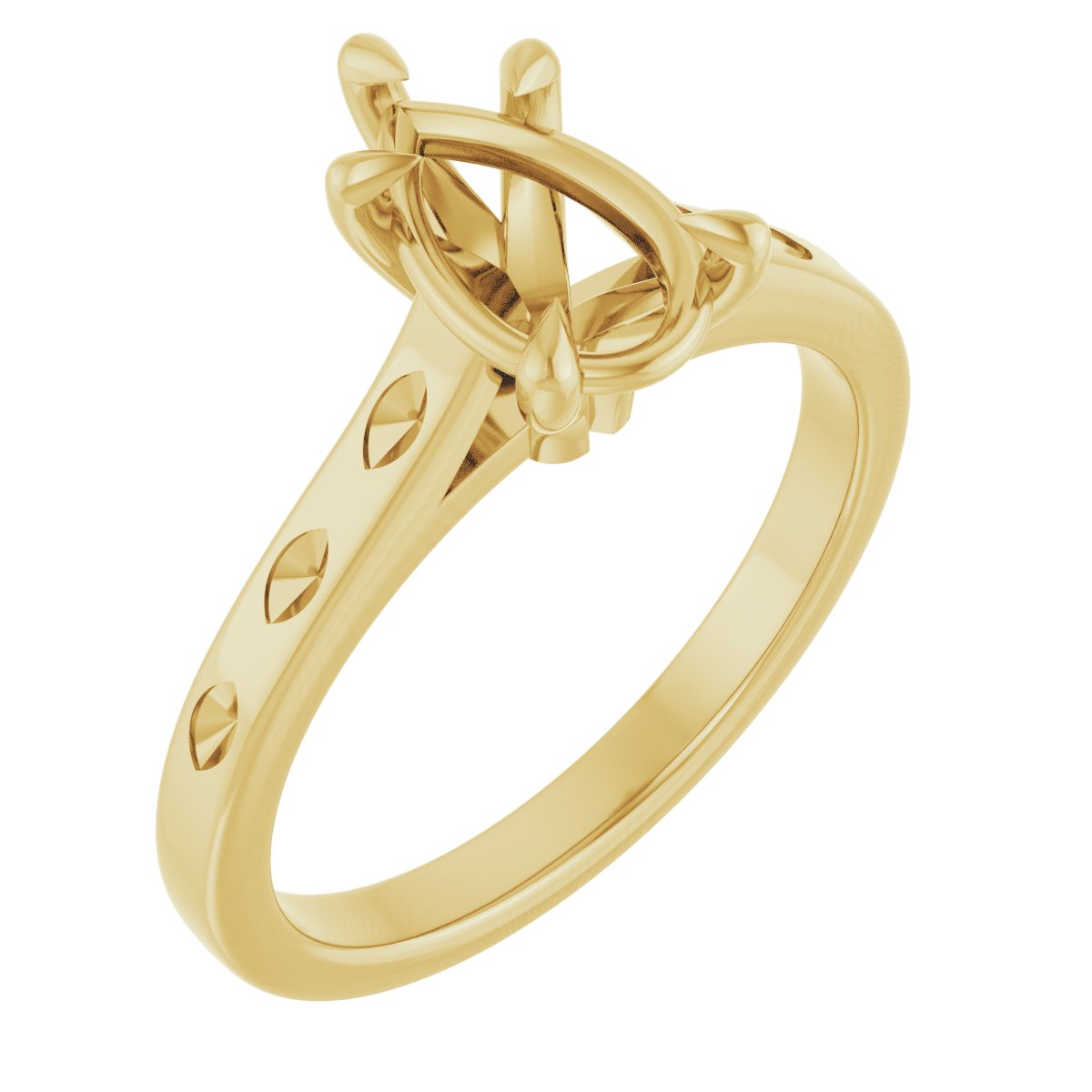Claw-Prong Accented Engagement Ring