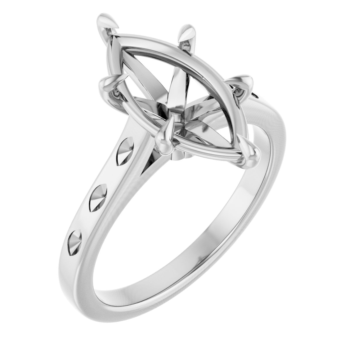 Claw-Prong Accented Engagement Ring