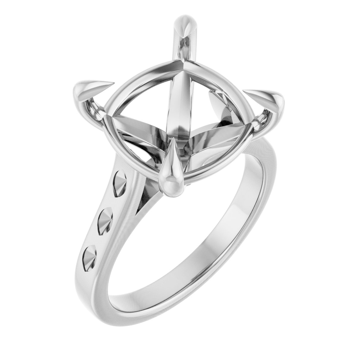 Claw-Prong Accented Engagement Ring