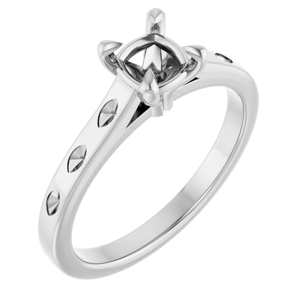 Claw-Prong Accented Engagement Ring