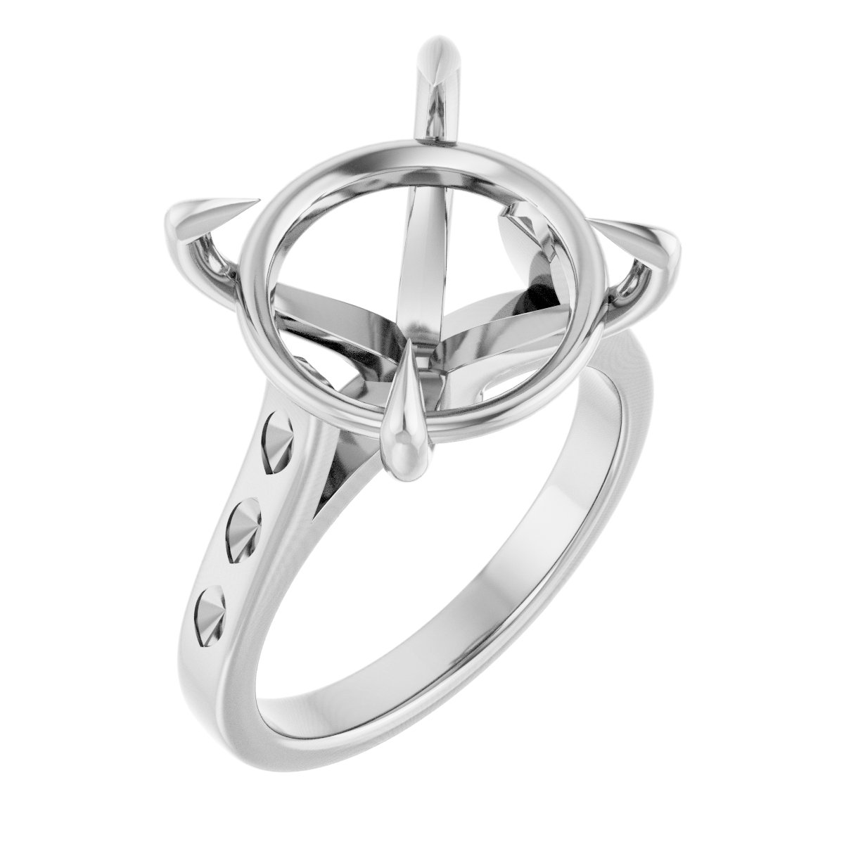 Claw-Prong Accented Engagement Ring