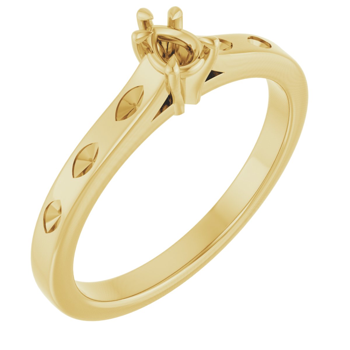 Claw-Prong Accented Engagement Ring