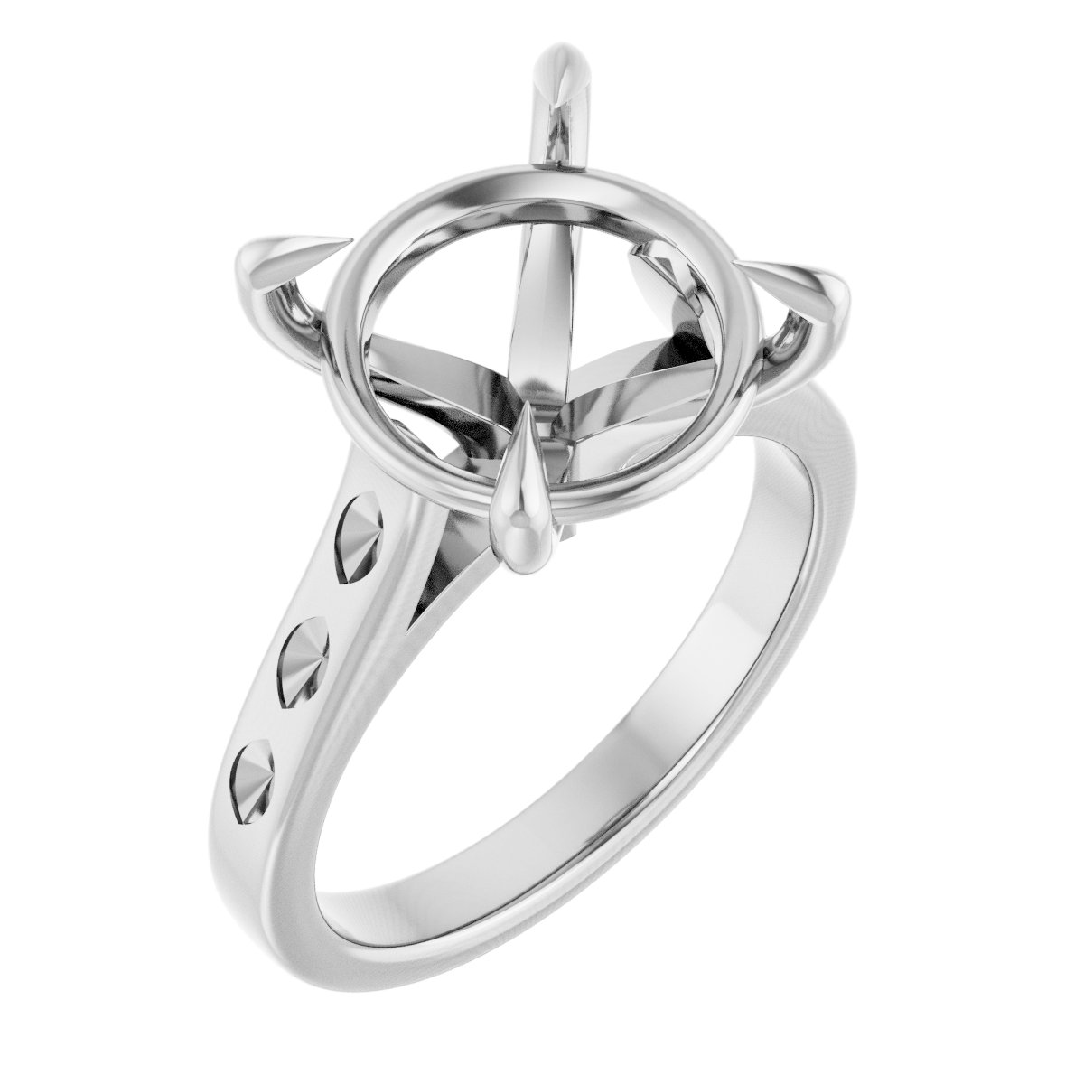 Claw-Prong Accented Engagement Ring