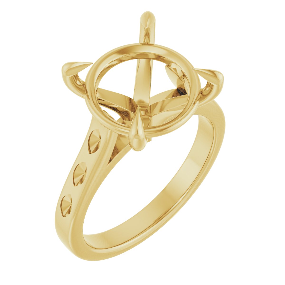 Claw-Prong Accented Engagement Ring