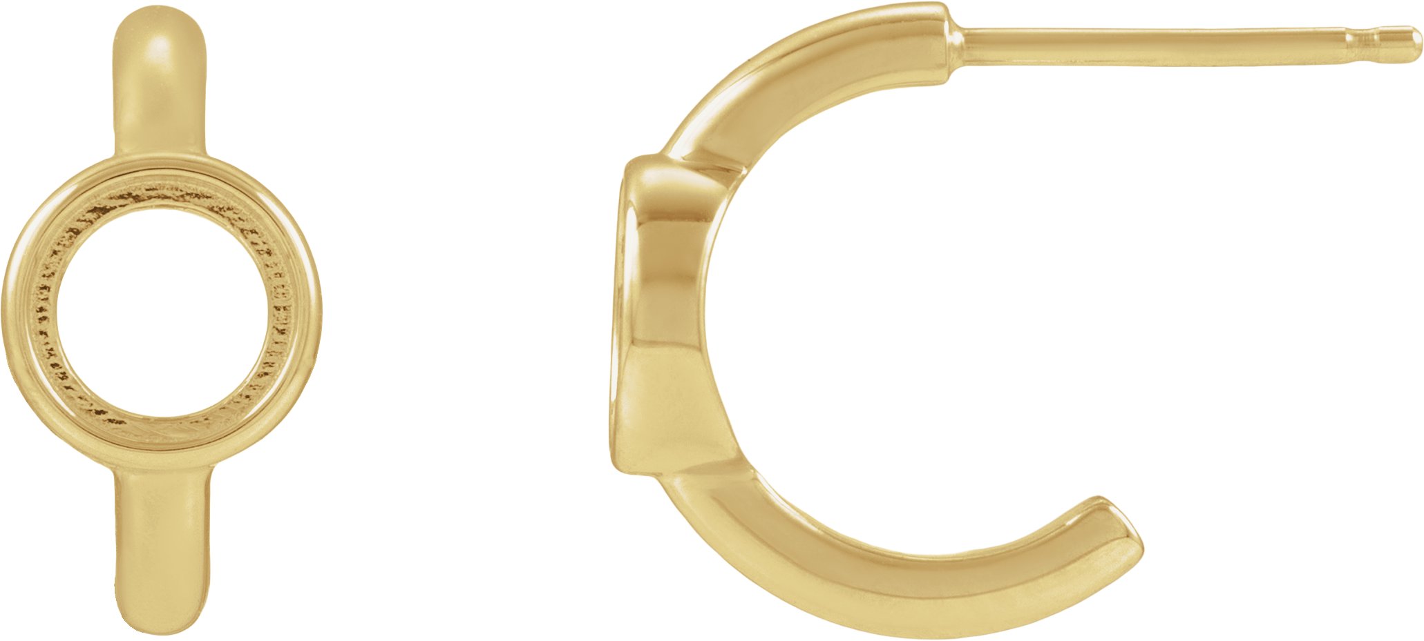 Bezel-Set Cabochon Hoop Earrings