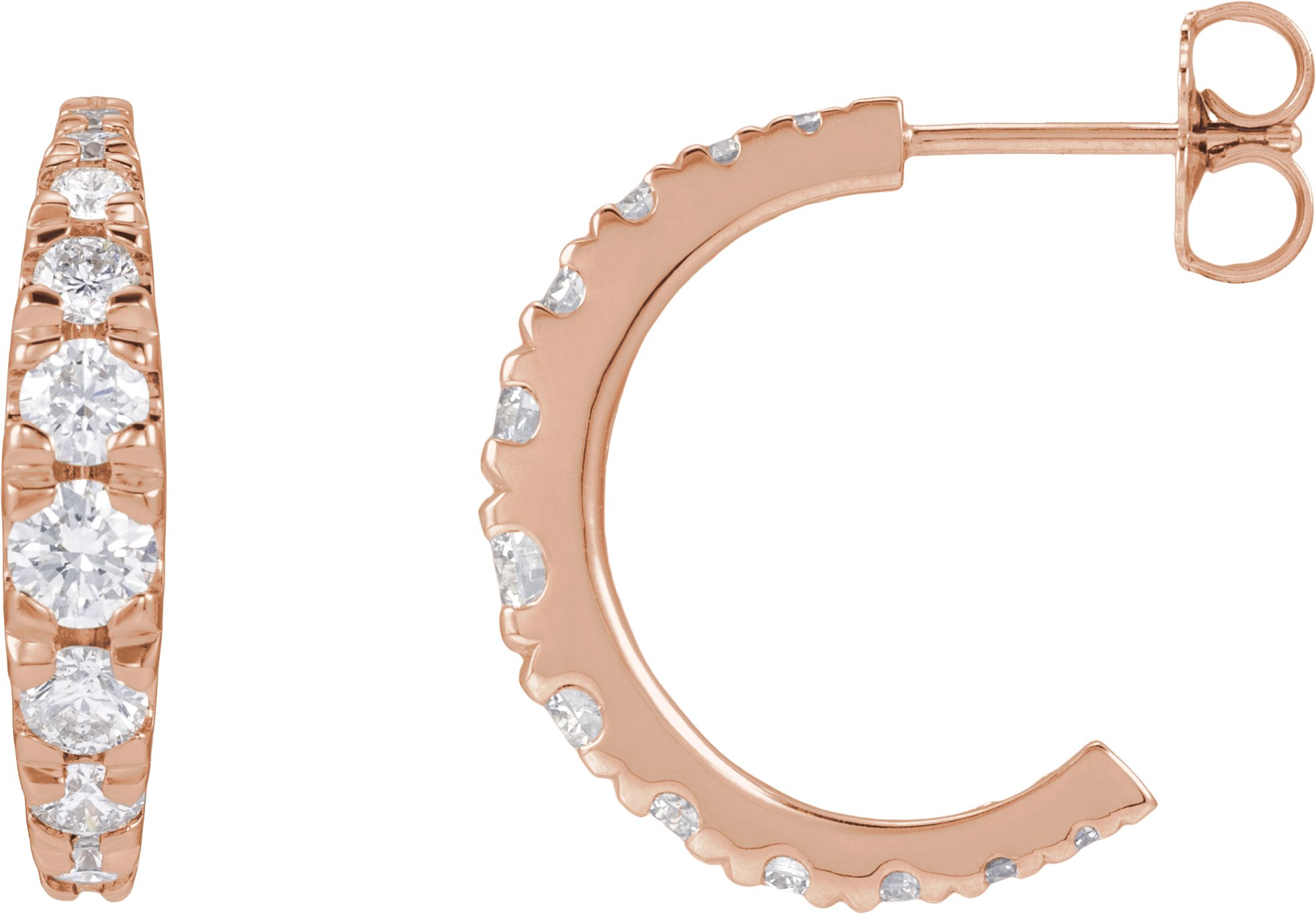 Accented Graduated Hoop Earrings