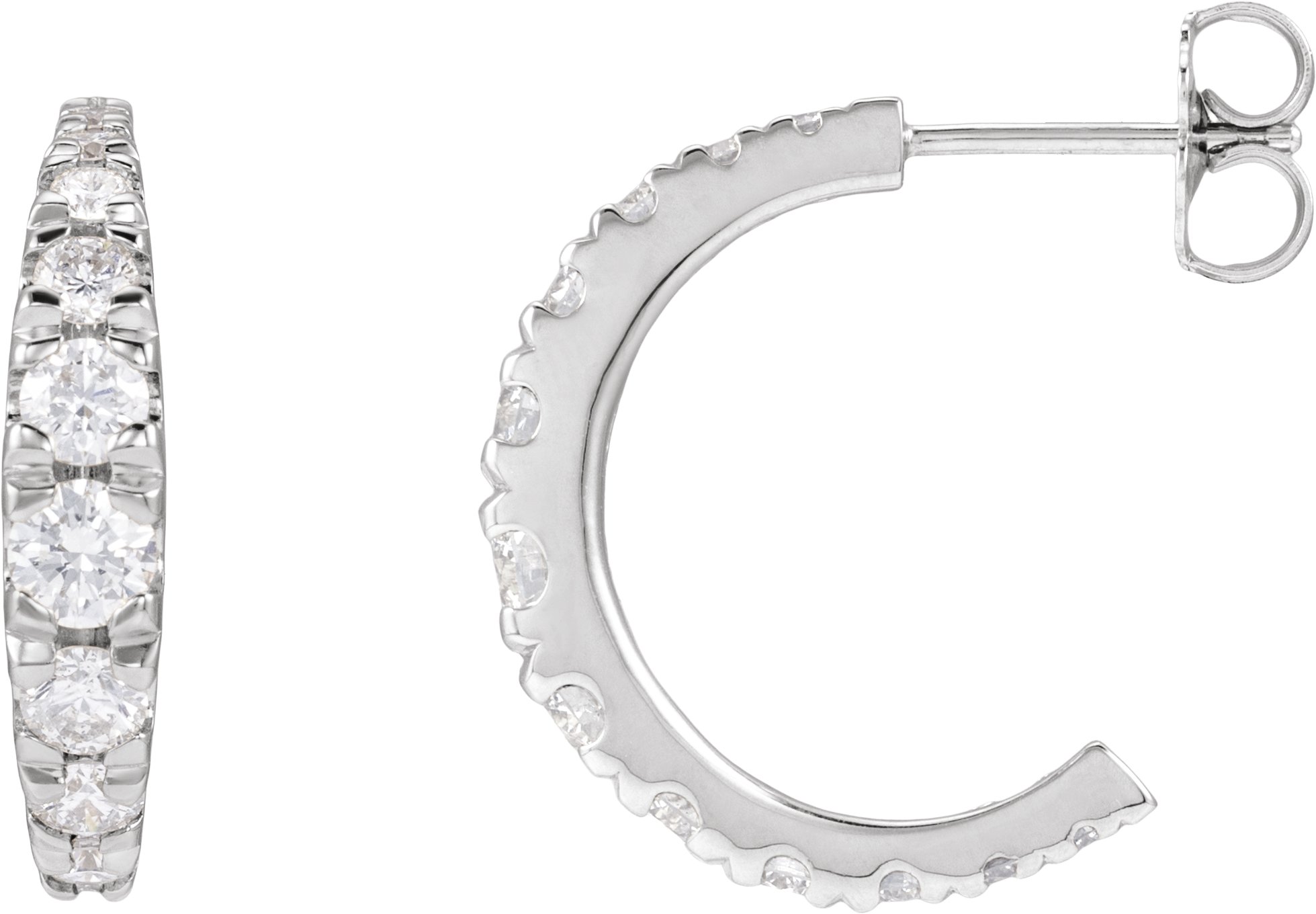 Accented Graduated Hoop Earrings