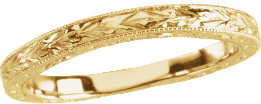 Hand-Engraved Hand-Applied Milgrain Solitaire Engagement Ring