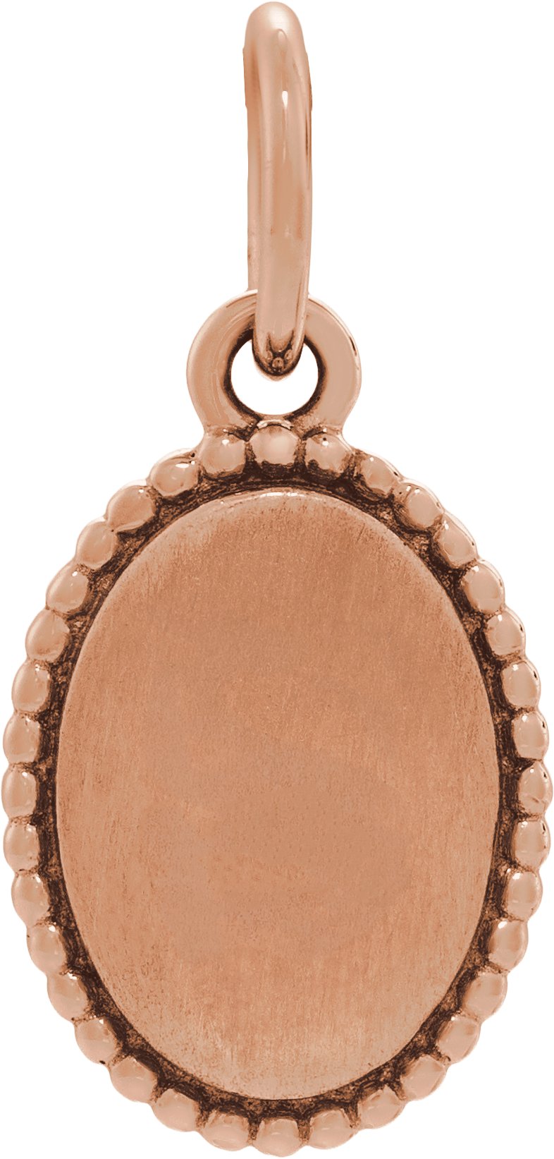 Engravable Beaded Oval Pendant