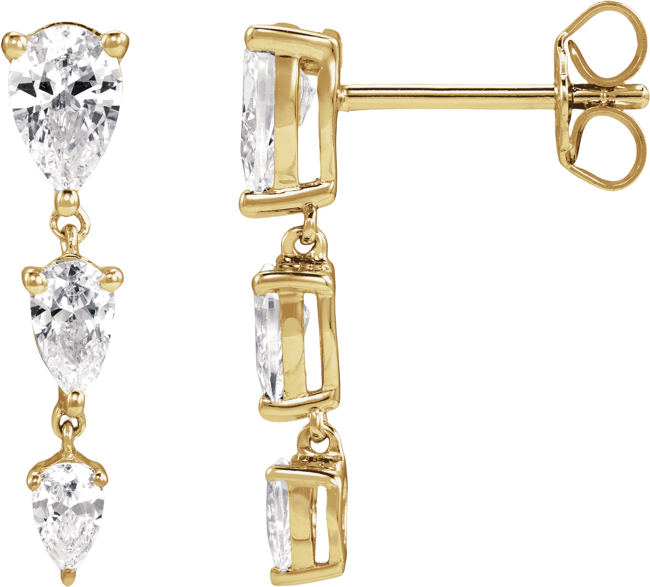 Three-Stone Earrings