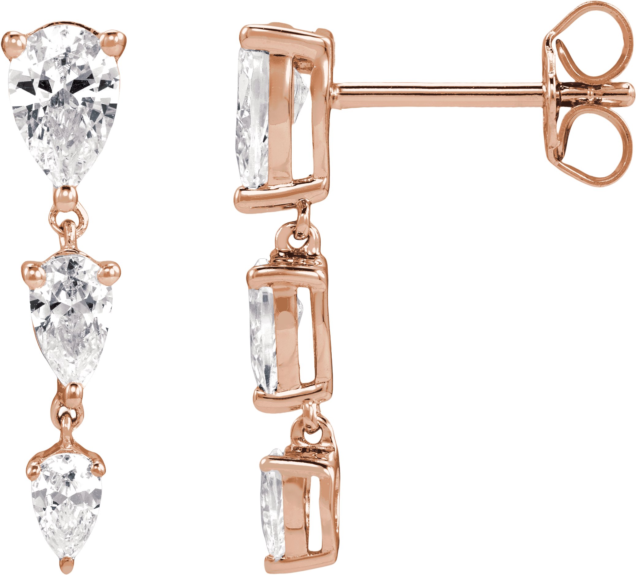 Three-Stone Earrings