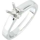 10K White 6x4 mm Emerald .02 CTW Natural Diamond Semi-Set Engagement Ring  