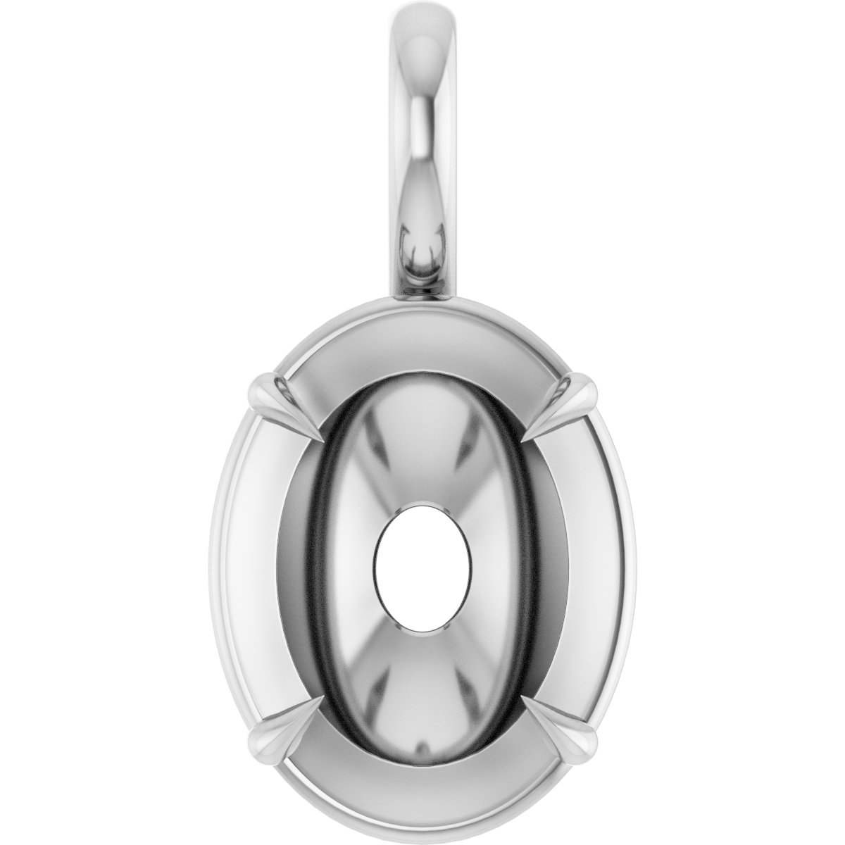 Claw-Prong Solitaire Bezel-Style Pendant