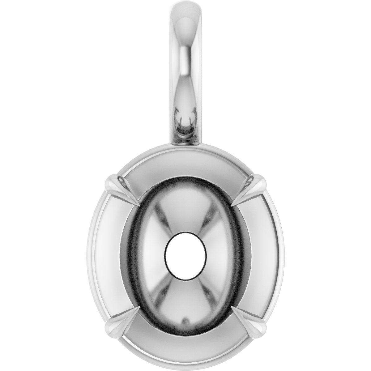 Claw-Prong Solitaire Bezel-Style Pendant