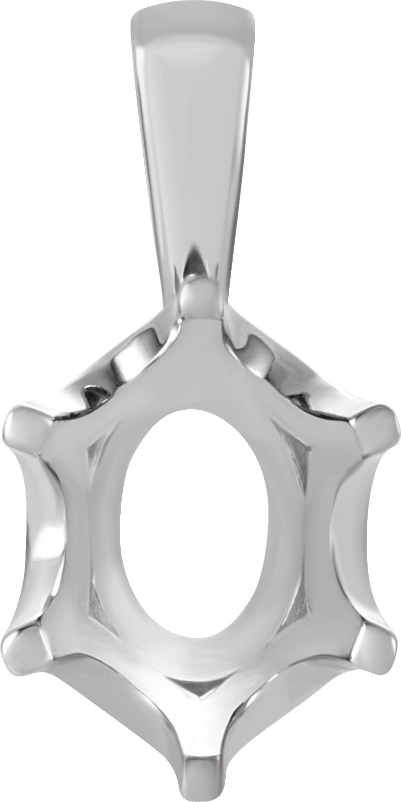Oval 6-Prong Crown Pendant