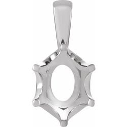 Oval 6-Prong Crown-Design Pendant Mounting