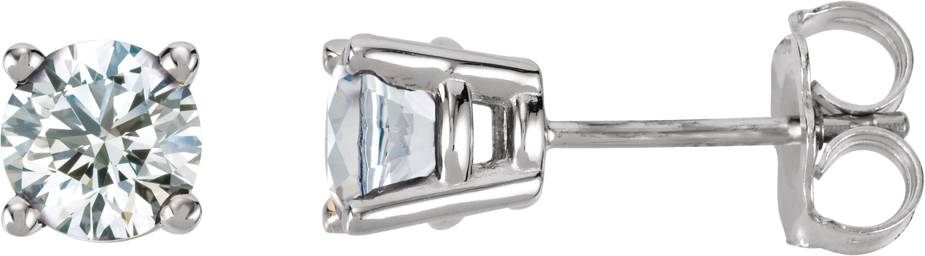 14k White Gold 9/10 Ctw Natural Diamond Stud Earrings