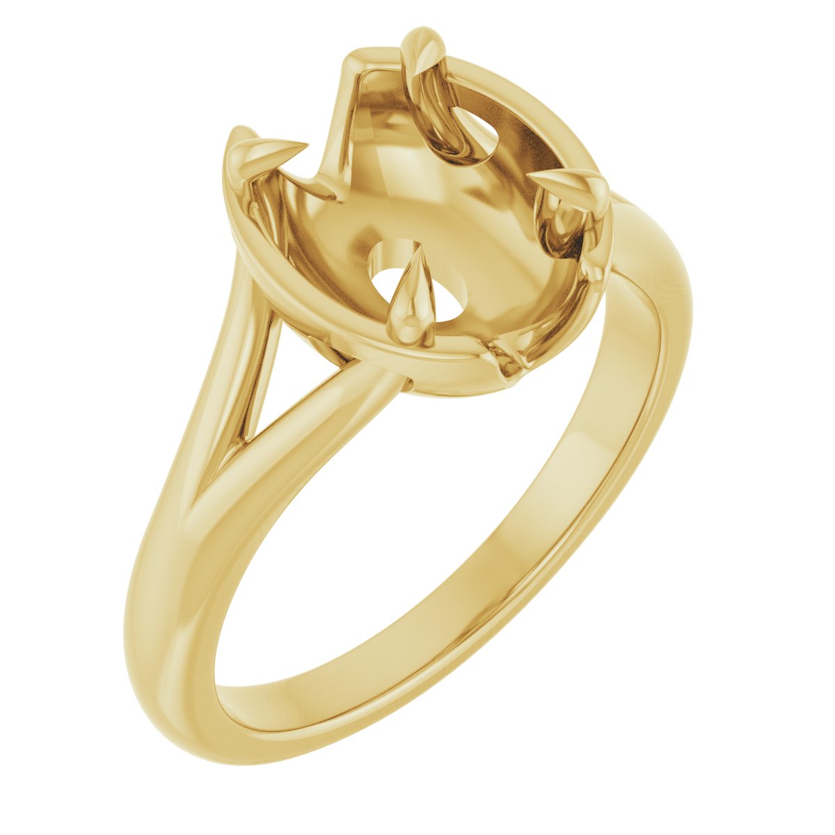 14k Yellow Gold 9x7 Mm Oval Solitaire Engagement Ring Mounting
