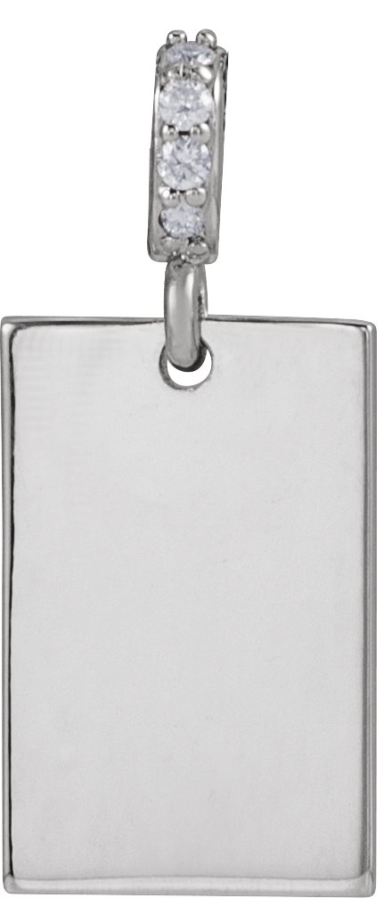 Engravable Accented Necklace or Pendant