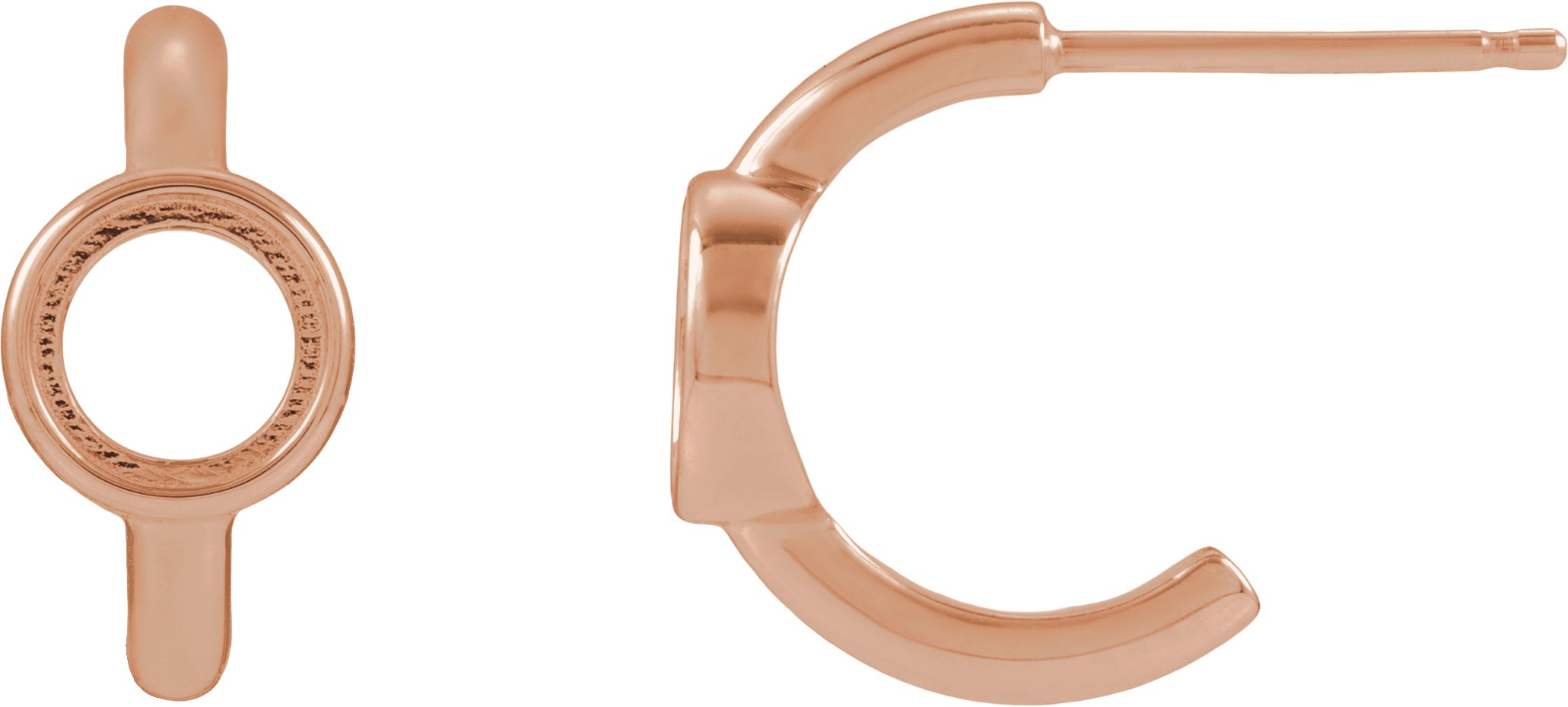 Bezel-Set Cabochon Hoop Earrings