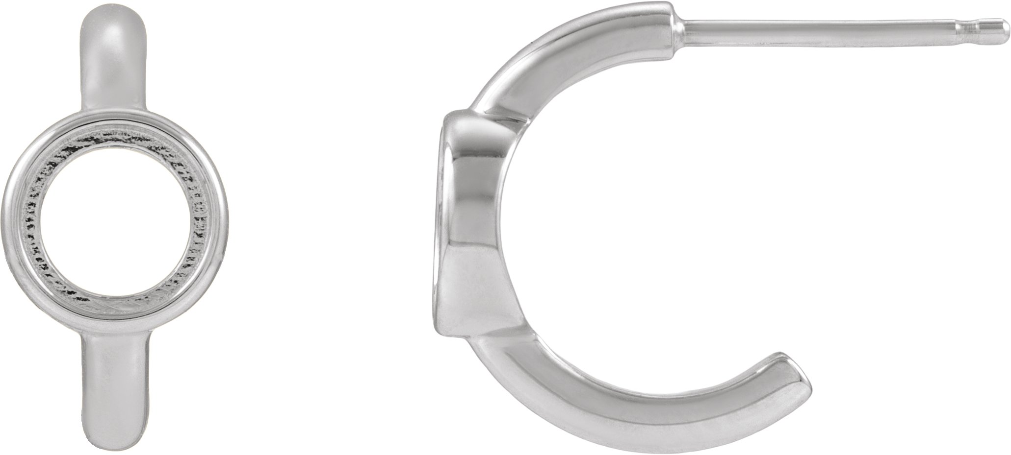 Bezel-Set Cabochon Hoop Earrings