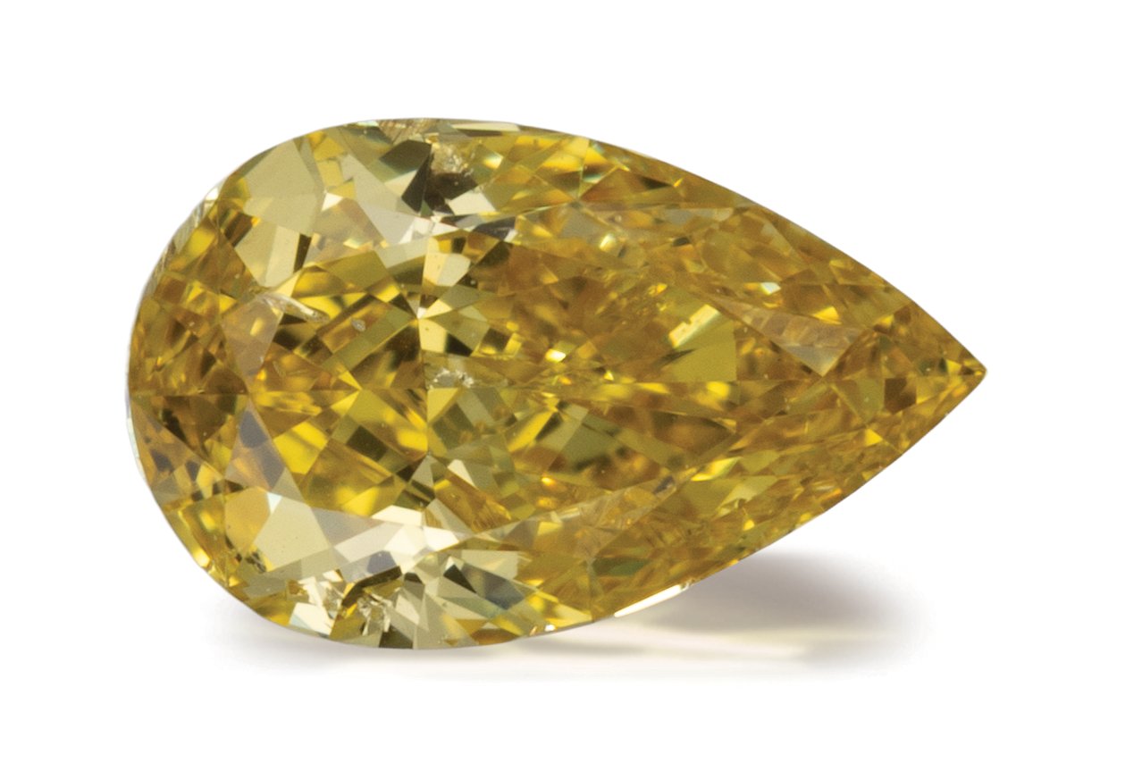 PEAR 0.41ct Fancy Vivid Orange Yellow SI2