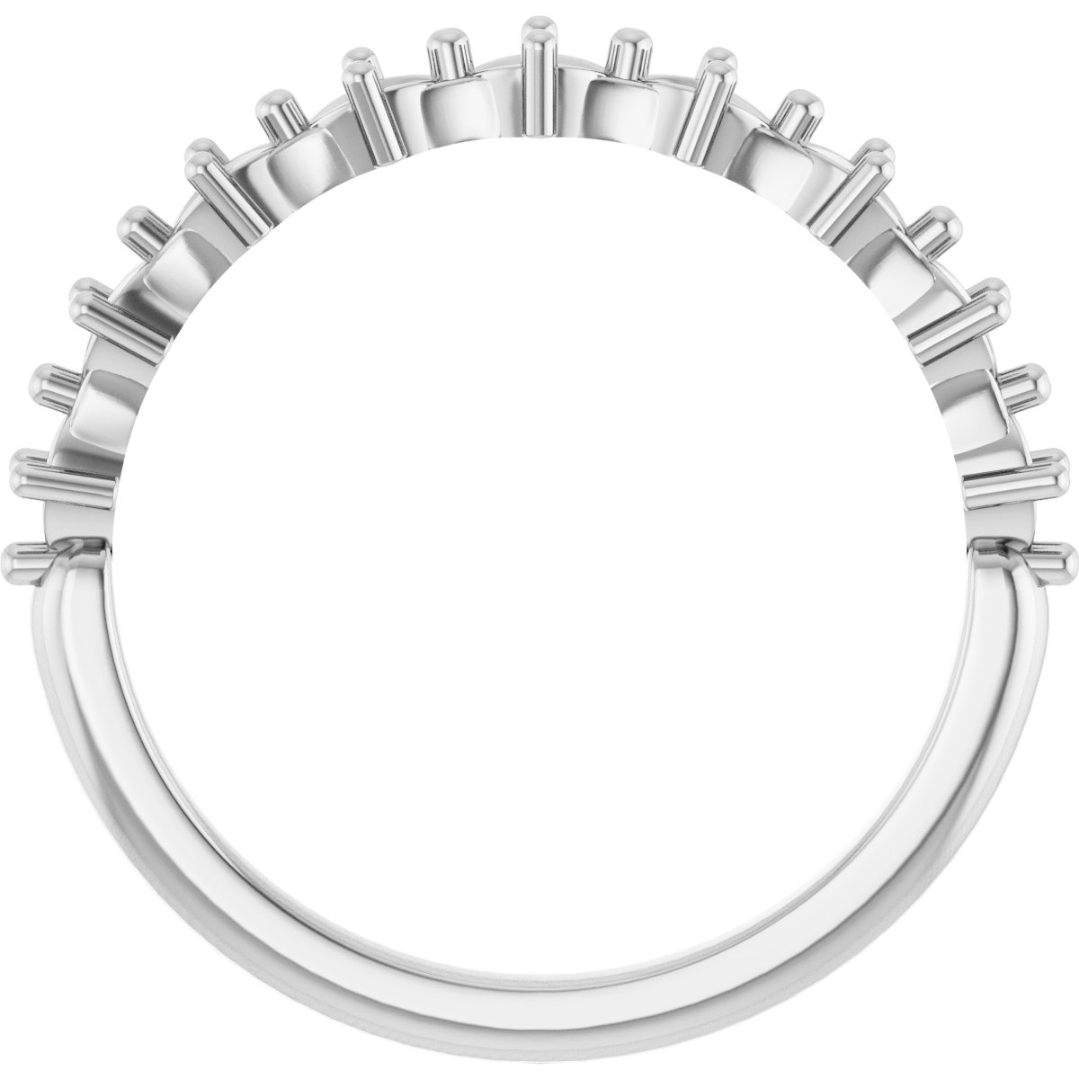 Band Mounting for 6x6 mm Asscher Ring view 2