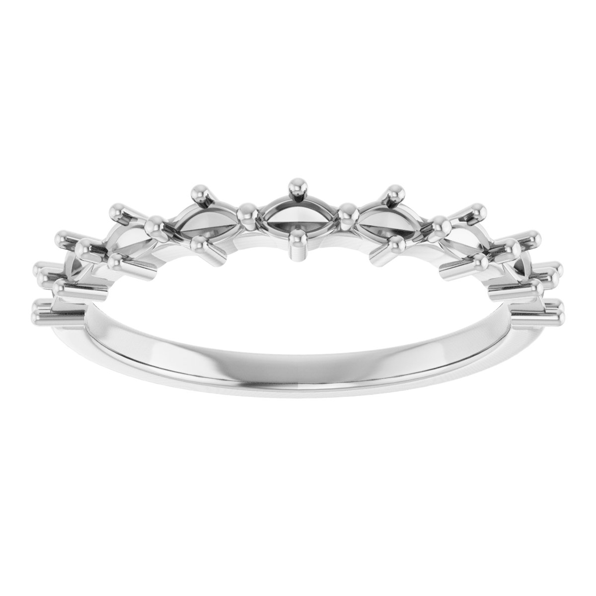Band Mounting for 6x6 mm Asscher Ring view 3