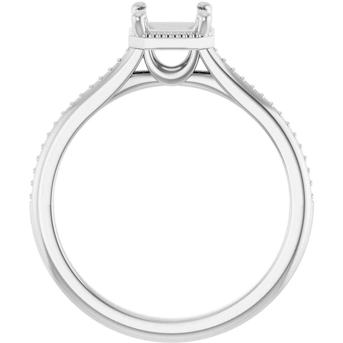 127509 / Accented Shank / Engagement Ring / Semi-Set / 14K Yellow Gold / Oval / 13 X 11 Mm / Polished / Engagement Ring Mounting / G-H I1 view 2