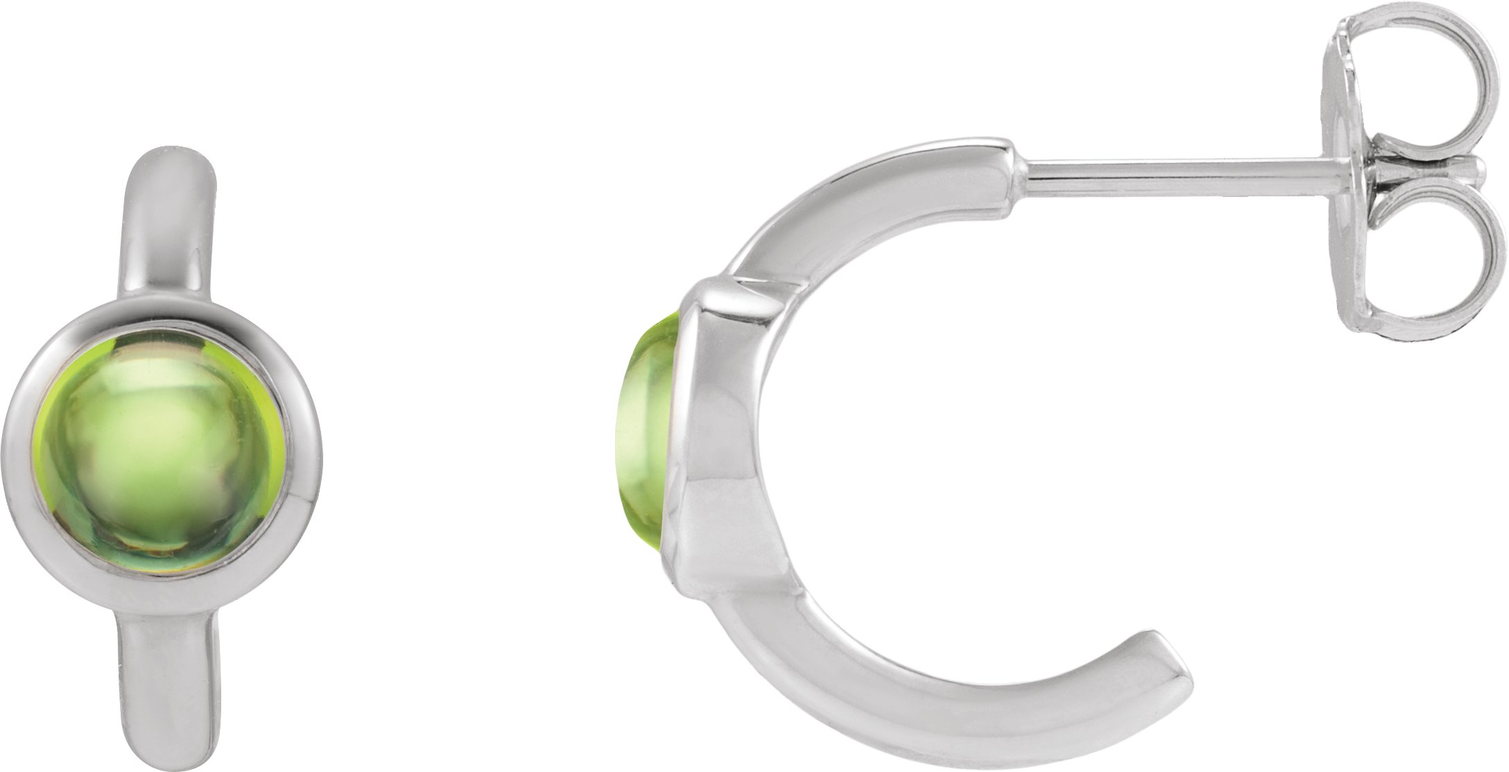 Bezel-Set Cabochon Hoop Earrings