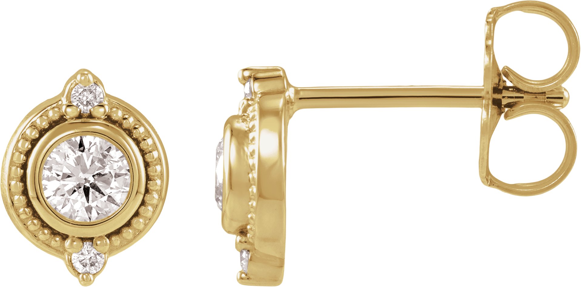 Bezel-Set Accented Vintage-Inspired Earrings