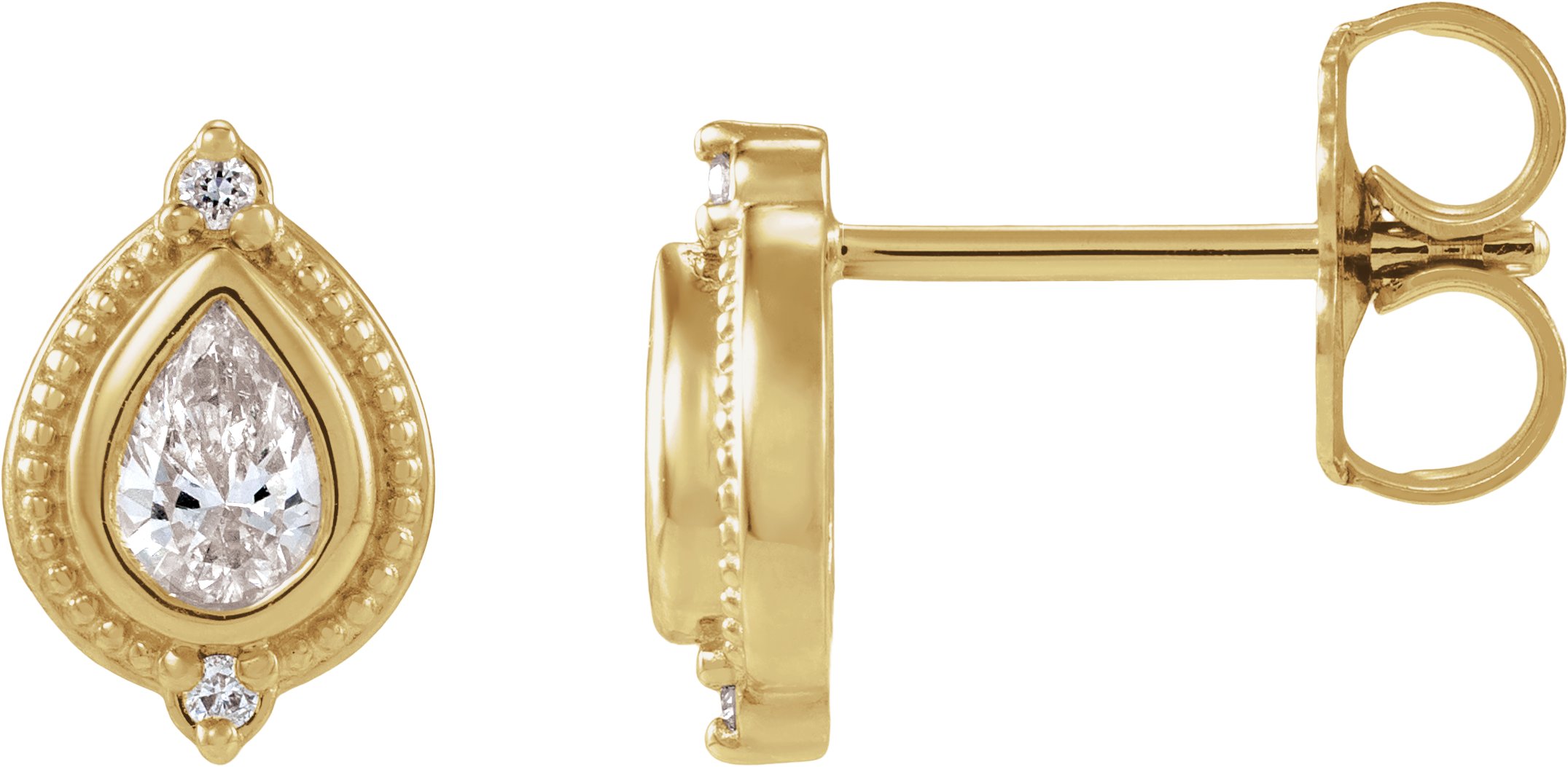 Bezel-Set Accented Vintage-Inspired Earrings