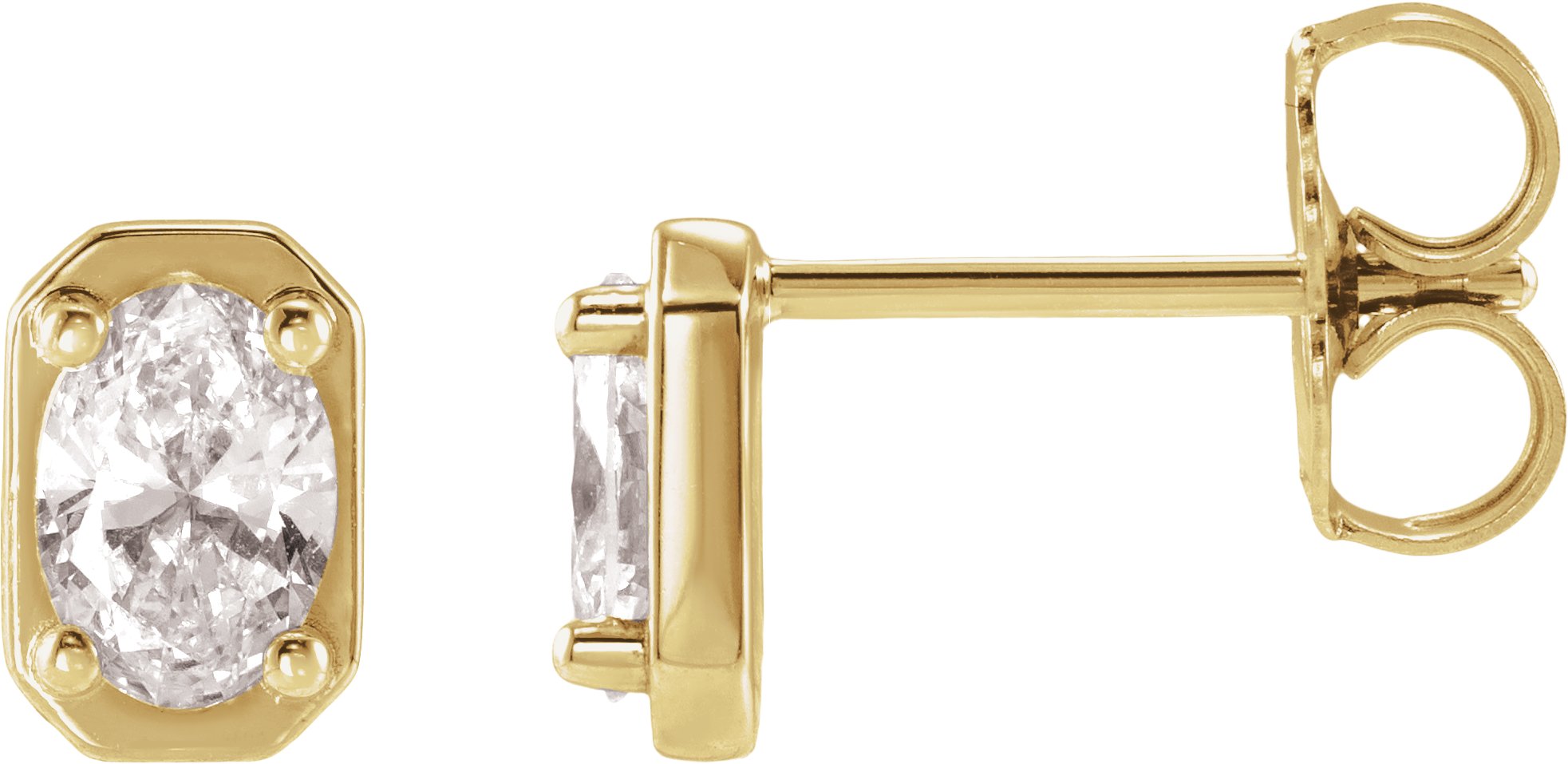 Solitaire Bezel-Style Stud Earrings