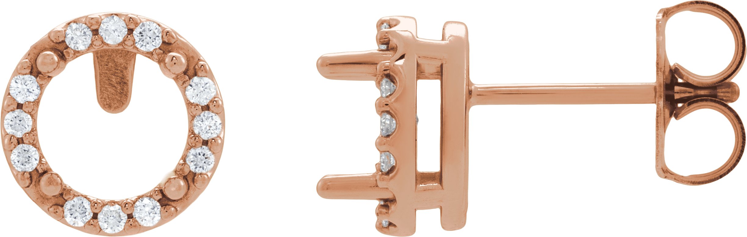Round Halo-Style Low Stud Earrings