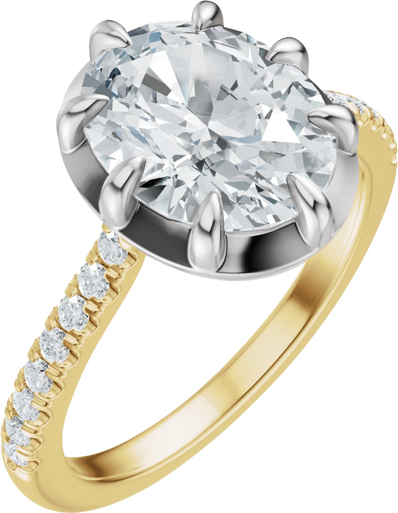 Claw-Prong Accented Bezel-Style Engagement Ring or Band